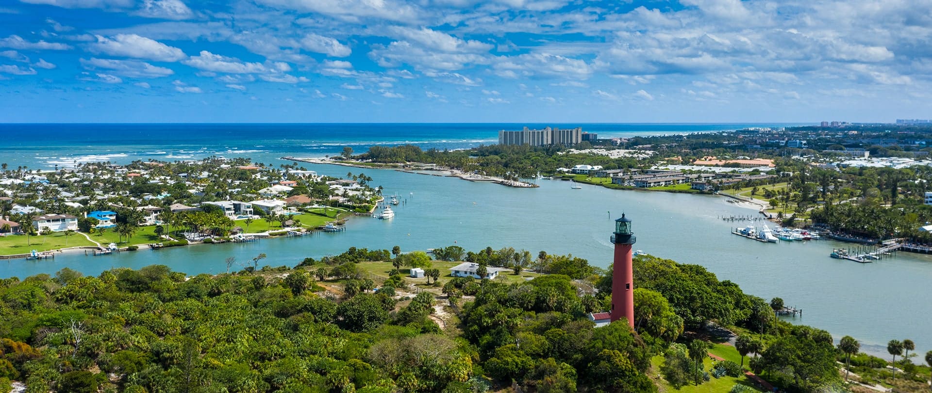 aerial of tequesta jupiter florida