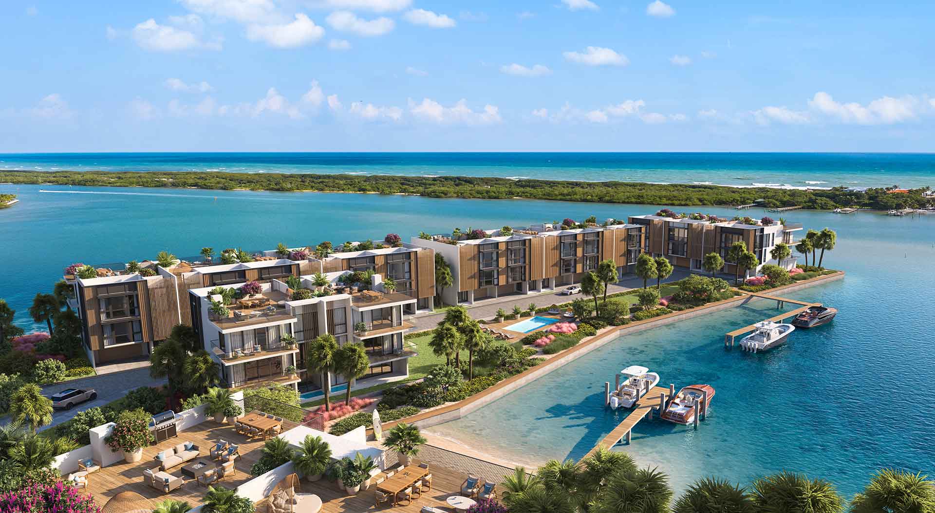 rendering aerial of the forte luxe property in jupiter