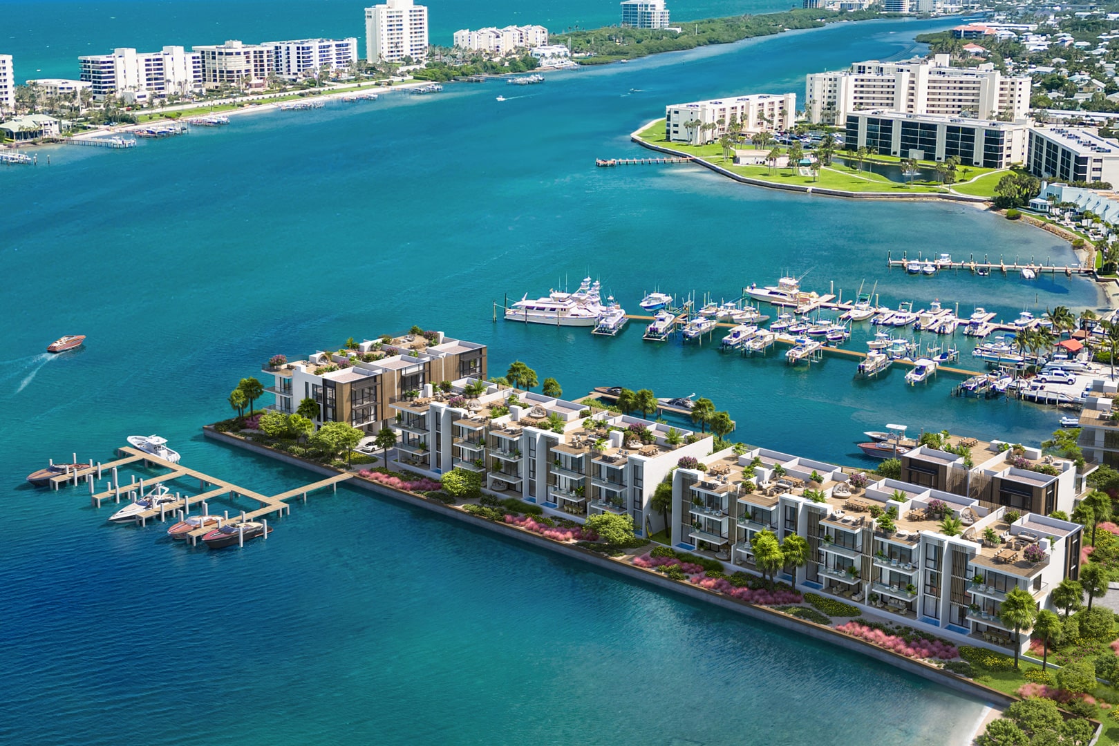 aerial of the Jupiter Intracoastal Forte Luxe