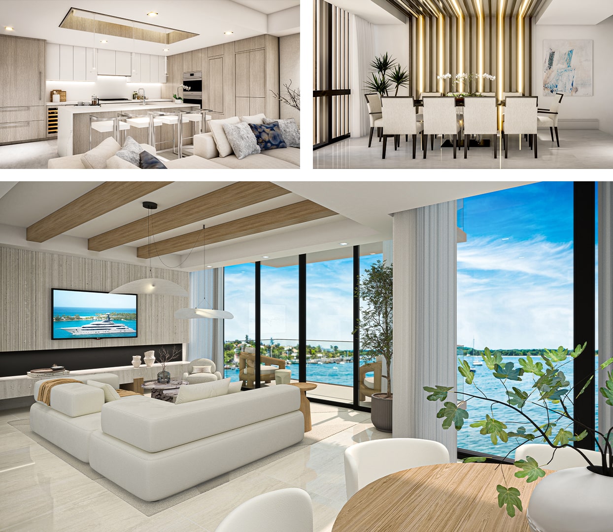 Collage of rendering residences
